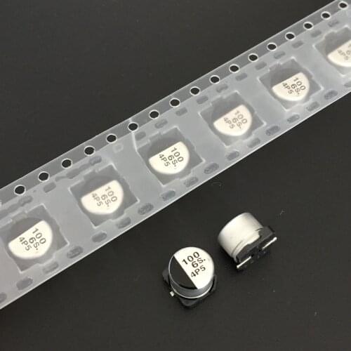 10pcs 100uF 6.3V S series 6.3x5.4mm Original 6.3V100uF SMD Aluminum Electrolytic Capacitor