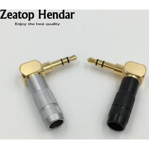 100Pcs Right Angle 3.5mm Stereo Audio Jack 90 Degree 3.5 3 Pole Male Plug for 6mm Cable DIY Repair Headphone Earphone Connector