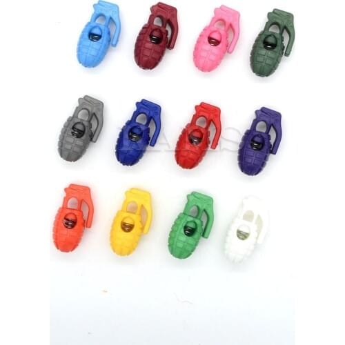 12pcs Colorful Grenade Style Plastic Cord Lock Stopper For Paracord/Shoe Lace