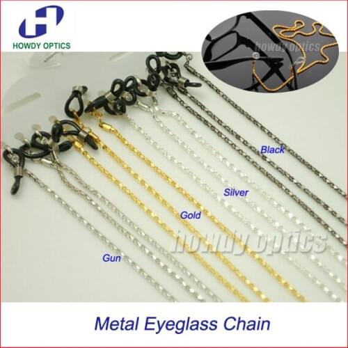 DH018 12pcs Retail Nice metal eyeglasses chain eyewear glasses sunglasses cord holder 4 different colors