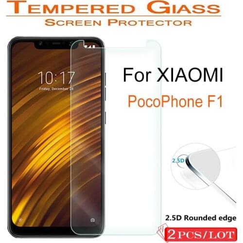 2PCS Premium Tempered Glass for Xiaomi POCOPHONE F1 Screen Protector Clear Toughened protective film Case For POCOPHONE F1 Glass
