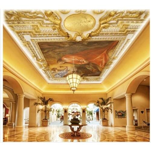3d murals wallpaper custom Integration ceiling painting murals three-dimensional painting decoration wallpaper