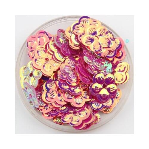 500pcs 13mm Flower Sequins With 1 Center Hole Plum Blossom Sewing,Wedding Craft,Kids DIY Garment Accessories Rose Red Spangles