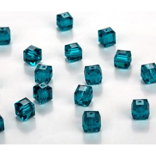 7.5mm square beads Crystal Glass Beads Accessories For Jewelry Making, Square Shape Crystal Cube Glass Beads. 30 pcs/lot