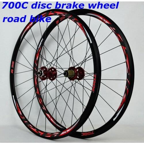 700C disc brake road wheels road bicycle disc brake road bike V/C brak 30MM alloy rim 700C/29inch Cross-country road bike wheel