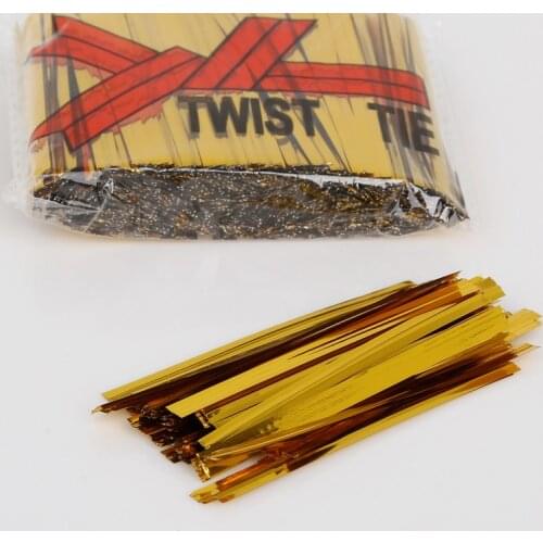 800Pcs 4MM Width Different Length Metallic Twist Tie Wire Packaging Rope Wire For Cake Pops Sealing Cello Bags Craft Decoration