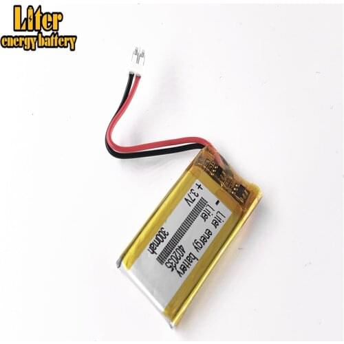 JST PH 2.0mm 2 pin 402035 3.7V 300mAh battery Lithium Polymer LiPo Rechargeable For Handheld Navigator Mp3 GPS bluetooth watch
