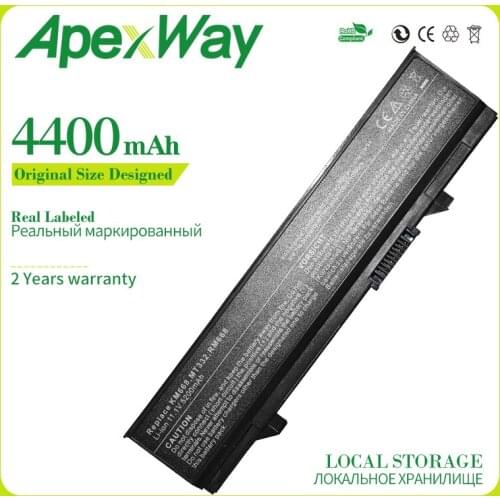 Apexway 4400mAh 11.1v Laptop Battery E5400 E5410 for Dell KM668 KM742 KM760 KM769 KM771 KM970 P858D PW640 PW649 MT186 MT187