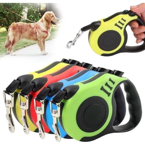 3/5m Dog Leash Automatic Retractable Pet Dog Cat Leash 2021 Puppy Auto Traction Rope Lead Leashes Pet Collars Harnesses Leads