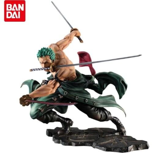 Bandai One Piece Anime Figure 18cm Roronoa Zoro For Kids Three-blade Sa-maximum Ver. Pvc Action Figure Collection Model Toy Gift