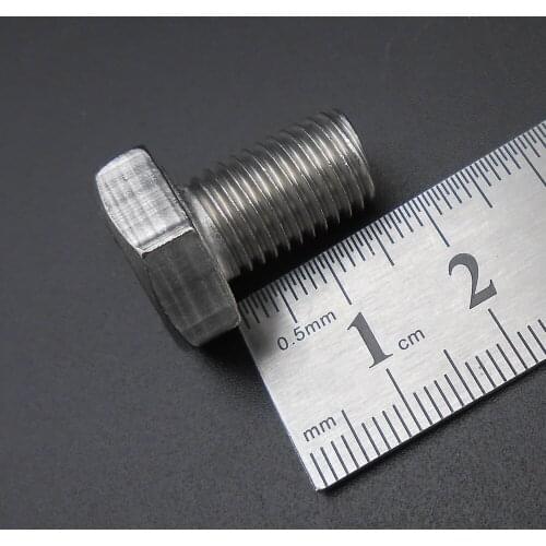50PCS M10 304 Stainless Steel 304SS Fine Thread Hexagon Screw Bolt M10X16MM A2 10MM A2-70 M10*1.25*16 L= 16MM P 1.25MM *AT637X50