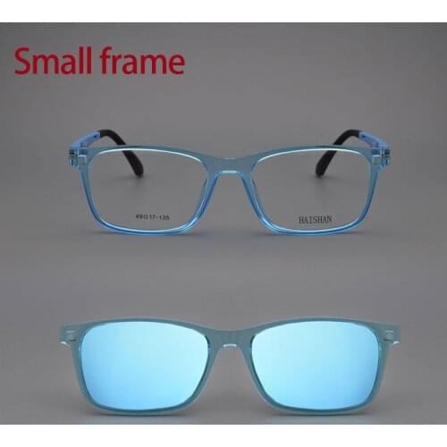 Kids Optical Frame Small Face Students Narrow Face Magnet Polarized Sunglasses Clip Transparent Glasses White Blue Spring Hinge