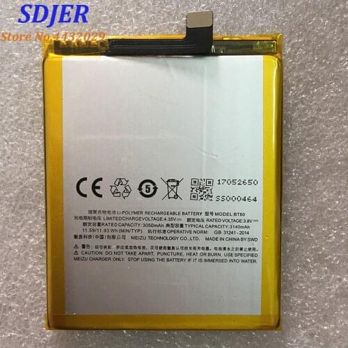 For Meizu Metal Battery BT50 Meilan M1 Metal 3040mAh Battery Replacement High Quality Battery Parts Smart Phone