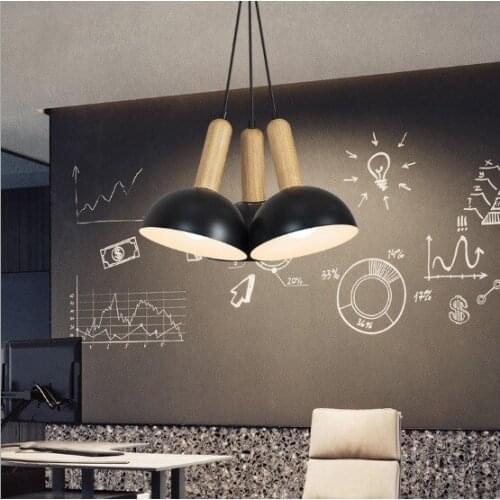 Home LED Nordic restaurant wrought iron chandelier creative bar modern minimalist three living room bedroom chandelier