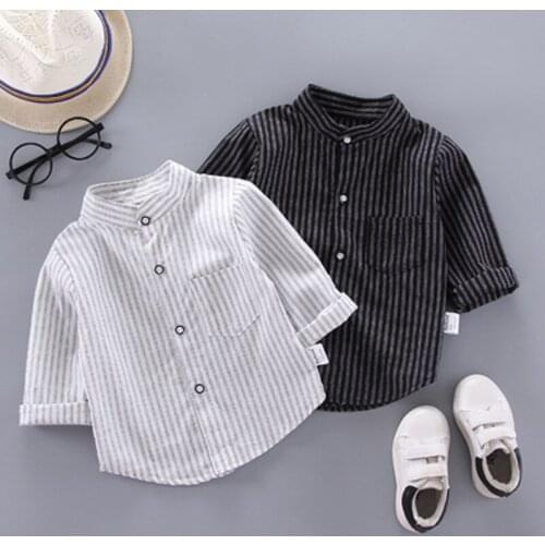 F Spring Thin Shirts Baby Boys Long Sleeve Striped Print Shirts Kids Tops Tees Shirts Casual Blouse
