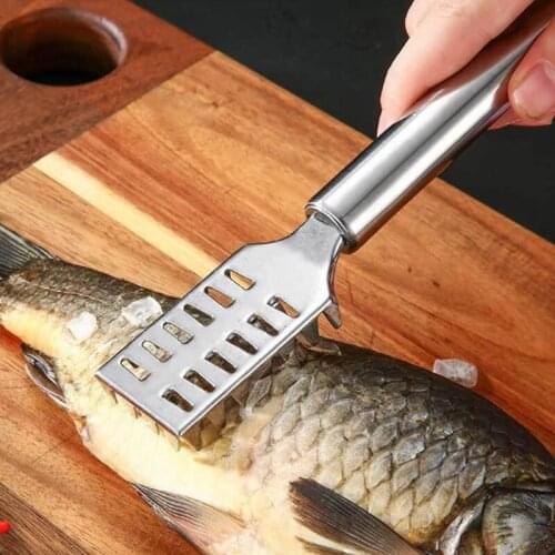 Stainless Steel Fish Scale Wipe Off Tool Seafood Fishing Scale Brush Scaler Tool Fish Scraping Cleaning Tools