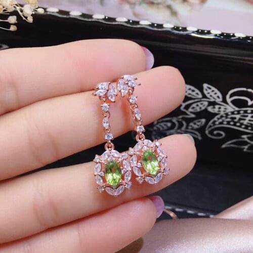 Dainty Luxury Drop Earrings Inlay Shiny Crystal Oval Zircon S92 5 Rose Golden Jewelry For Women Wedding Statement New Year Gift