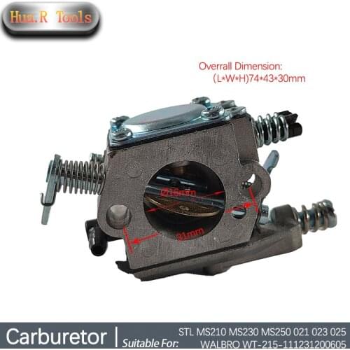 Carburetor Replaces For STL MS210 MS230 MS250 021 023 025 WALBRO WT-215-111231200605 Trimmer Multi Tool Lawn Mower Chainsaw