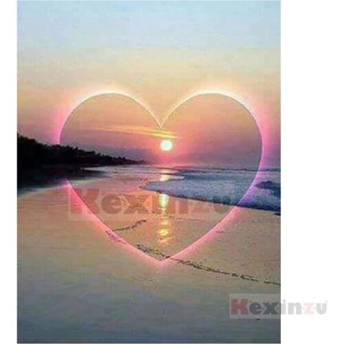 Kexinzu Full 5D DIY Square/Round Drill Diamond Painting "Love Sun" 3d Diamond Embroidery Cross Stitch Decor Gift K504