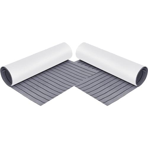 94''X23'' Adhesive EVA Boat Decking Teak Flooring Carpets Pad Light Gray
