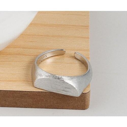 KOFSAC Korean Silver Color Gold Rings For Women Jewelry Trendy Simple Matte Ring Punk Retro Finger Gifts Girl Party Accessories