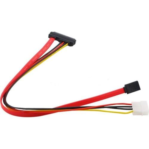 Hot Selling 1pcs 40cm 15+7 Pin Power Data to 4 Pin IDE Power SATA Data Hard Cable for PC professional cable