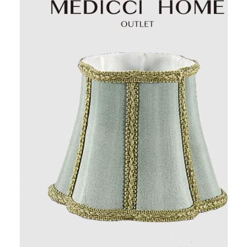 Medicci Home Chandelier Fabric Lampshade European Vintage Style Creative Sky Blue Plum Shape Household Art Deco Lamp Shade Small