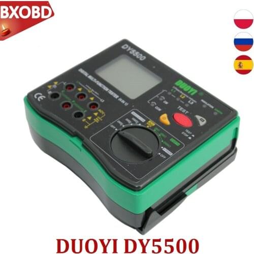 DUOYI DY5500 4 in1 Digital Fluke Multifunction Resistance Tester Multimeter Insulation Earth Voltmeter Measuring Phase Indicator
