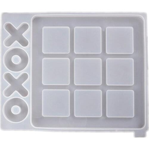 Tic Tac Toe Game Board and X O Silicone Molds Set Epoxy Resin DIY Art Craft Mold for Christmas NightA Art Crafts Tools