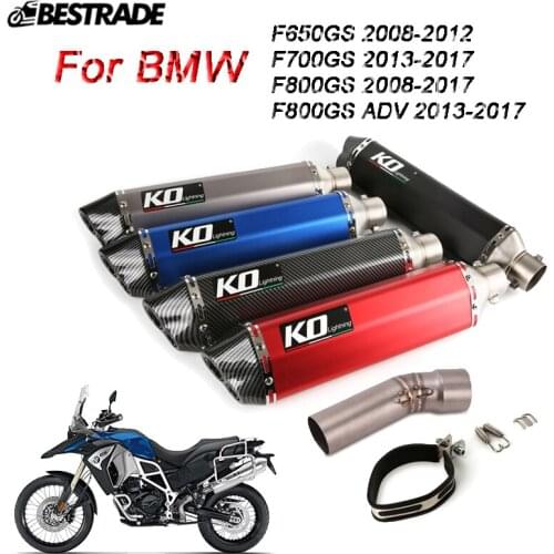 For BMW F800GS F650GS F700GS Motorcycle Exhaust System Middle Link Pipe Slip 51mm Dual-Outlet Muffler Tips 470mm Length
