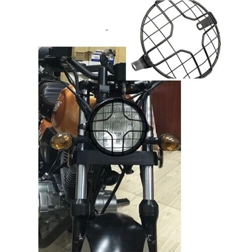 Motorcycle Headlights Light Grille Cover Mask Square Grid Cross Lampshade Retro Headlight Mesh Cover For Harley