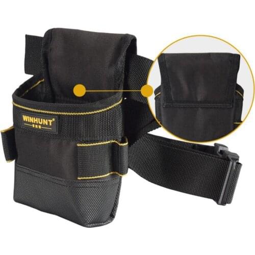 Small Professional Pouch Belt Carpenter/Electrician Tools Working Bag, Waterproof & Durable Black Oxford