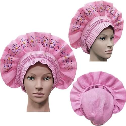 Nigerian Aso Oke Headtie 012 Aso Oke Headtie In Fabric For Women Aso Oke Stones