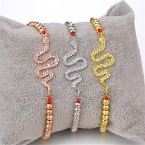 New Red Black Rope Beads Animal Bracelets Rhinestone Butterfly Snake Dragon Vintage Bracelets For Women Men Party Diy Jewelry