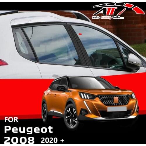 Fit For Peugeot 2008 2020 and Post Carbon Door 6 Piece Chrome Styling Accessories Modified Designed Car Tuning