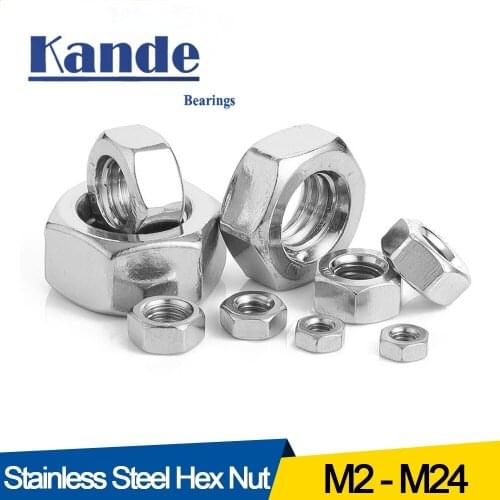 Hexagon Hex Nuts Metric DIN934 M2 M2.5 M3 M4 M5 M6 M8 M10 M12 M14 M16 M18 M20 M22 M24 Carbon Steel Stainless Steel Hex Nuts