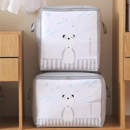 Large Capacity Folding Under Bed Quilt Blanket Home Clothes Storage Bag Durable Dustproof Zipper Closure Organizer With Handle