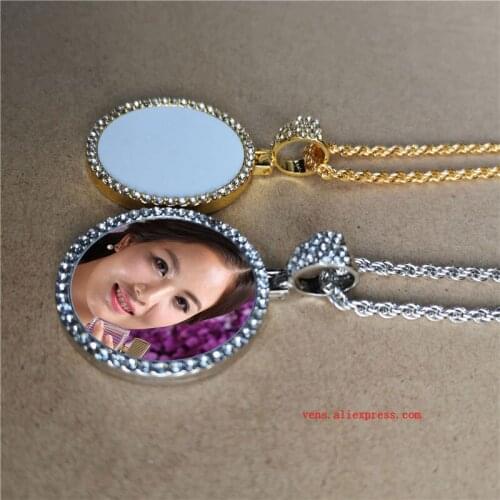 Sublimation blank round shape wings necklaces pendants fashion hot transfer printing blank jewelry consumables 3pcs/lot