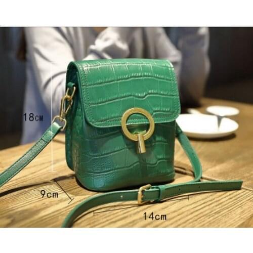 Fashion layer cow leather bag genuine leather bucket bag shoulder small bag crossbody bag