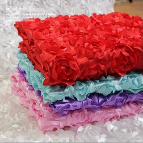 Rosette Fabric 3d flower satin fabricTablecloth/Backdrop mat Wedding Celebration Evening graduation birthday Party decoration