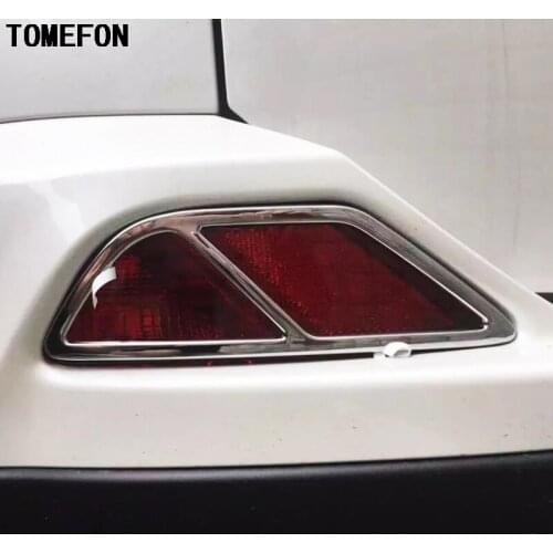TOMEFON For Toyota RAV4 RAV 4 2016 ABS Chrome Rear Tail Fog Lamp Light Cap Mask Sticker Accessories Moulding Cover 2Pcs