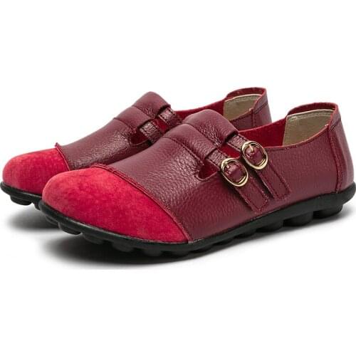 Women Shoes Woman Loafers Genuine Leather Casual Shoes Slip On Ladies Flats Female Moccasins Shoes