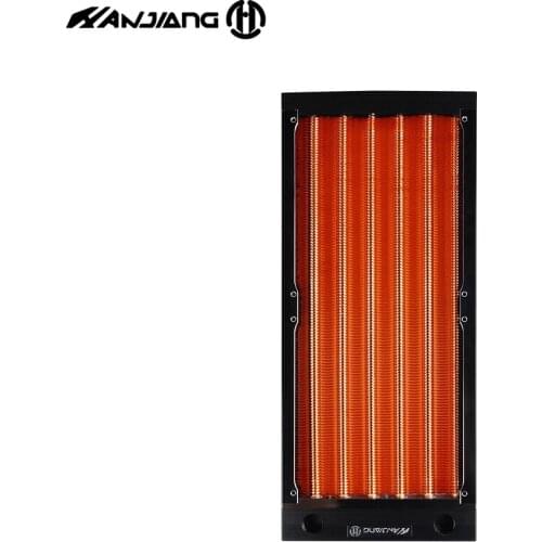 HJ 360mm Radiator Copper 17mm Thickness Computer Water Discharge Liquid Heat Exchanger G1/4 Threaded use for 12cm Fans
