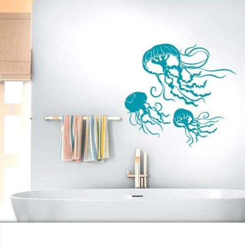 Mariene leven kwallen vinyl muurstickers kinderkamer woonkamer badkamer nautische woondecoratie afneembare art behang mural YS20