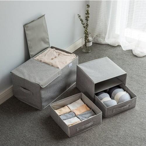 Clothes Storage Box Bra Organizer Lid Underwear Storage Drawer Closet Space Save Storage Bin for Underwear Sock Bra