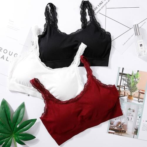 Girl 2019 New Women Lace Bra Breathable Seamless Tube Top Femme Fitness Tank Tops Underwear