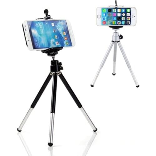 1PC Strong Durable Black Sliver Useful Mini 360 Rotatable Stand Tripod Mount Phone Holder For iPhone Samsung Mobile Phone