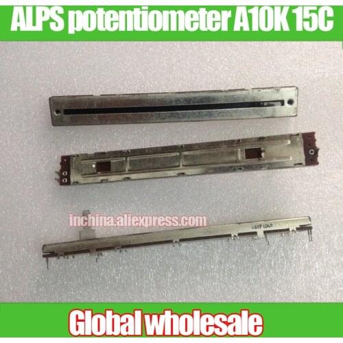 1pcs ALPS 128mm Single joint fader straight potentiometer A10K 15C / stroke 100mm sliding potentiometer