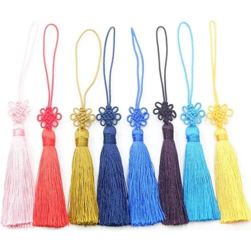 10-50Pcs 8.5cm Retro Chinese Knot Bookmark Tassels Curtain Garments Decor DIY Crafts key Chain Fan Fringe Trim Ornament Pendant