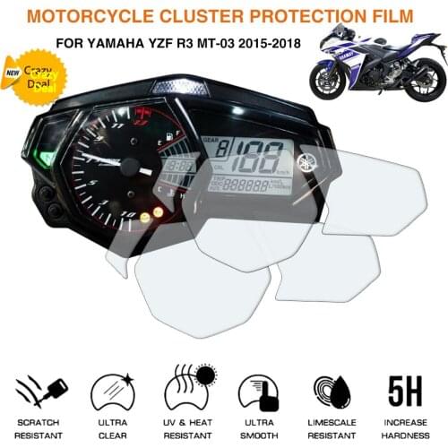 2 Set Cluster Scratch Cluster Screen Protection Film Protector For YAMAHA YZF R3 MT-03 MT03 2015-2018